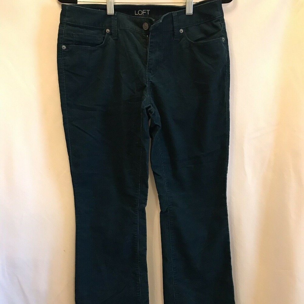 Loft Ann Taylor Curvy Boot Green Corduroy Jeans Sz 6